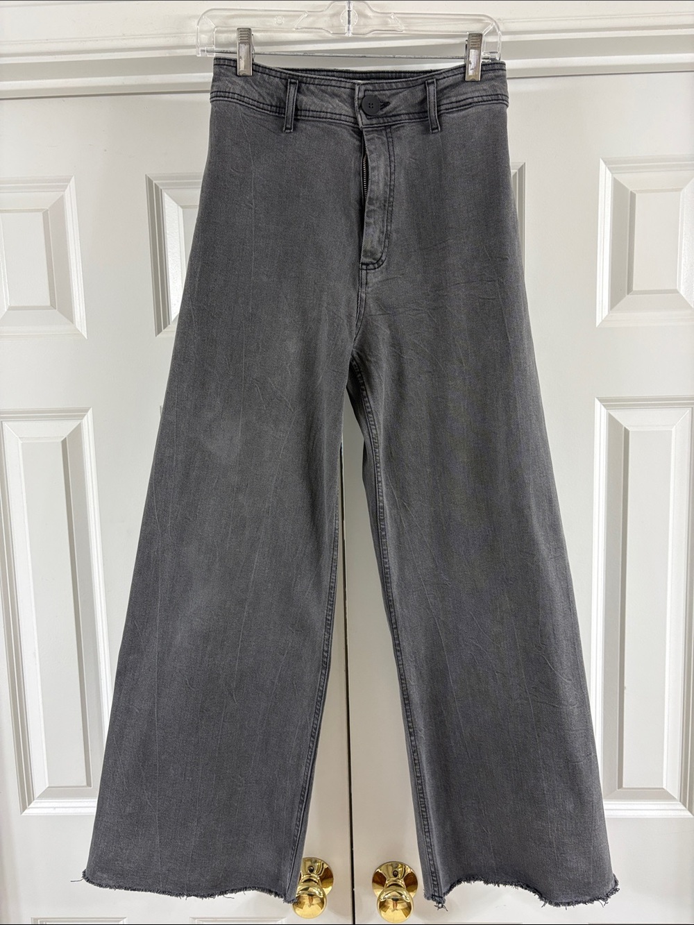 Zara The Marine Straight Jeans. Washed Gray Color. Sz 36/4. Great Condition!!